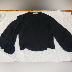 Abercrombie & Fitch black sheer button up blouse